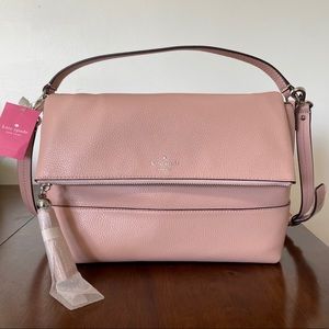 Kate Spade Pink Leather Cross Body Hand Bag Large